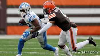 Detroit Lions RB D'Andre Swift runs through Browns' defense for 57-yard touchdown