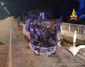 Peveragno: auto si ribalta in via Cuneo - TargatoCn.it