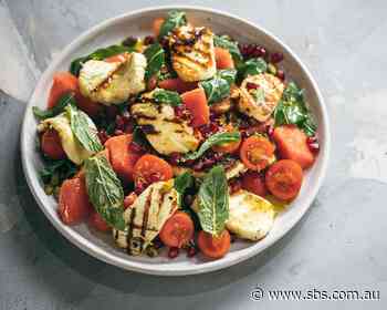 Grilled haloumi, watermelon and mint salad