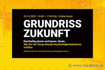 Einstündiger Online-Event am 25. November 2021 zu nachhaltiger Architektur - Baulinks