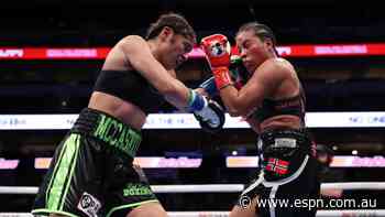 Jessica McCaskill to defend welterweight titles vs. Victoria Bustos on Devin Haney-Joseph Diaz undercard - ESPN Australia