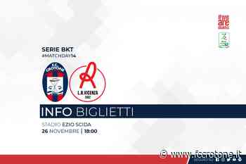 14a giornata Serie BKT, #CrotoneVicenza: info biglietti - F.C. Crotone