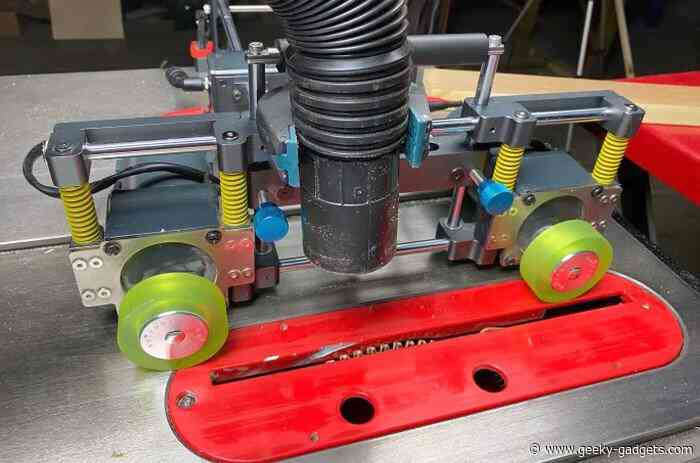 Smitool table saw feeder system prevents accidents and kickbacks