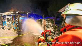 Wohnwagenbrand in Liebenzell: Polizei schätzt den Schaden auf rund 30 .000 Euro