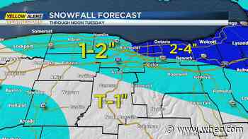 Yellow Alert: Lake snow tonight &amp; early Tuesday