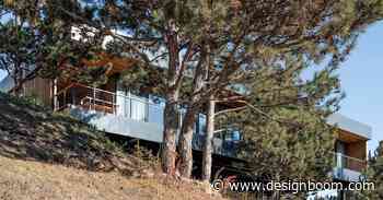 hillside house on stilts by TWO+ preserves natural surroundings within crimean forest - Designboom