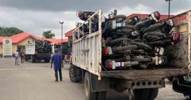 Lagos Taskforce justifies crushing 482 motorcycles