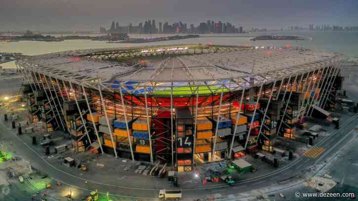 Demountable stadium built with shipping containers reaches completion in Qatar