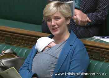Labour MP Stella Creasy reacts as Commons announce review into no baby rule