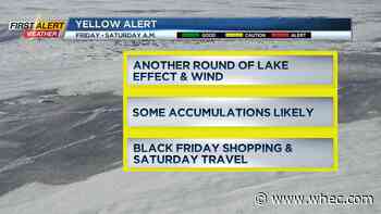 Mild through Thanksgiving and then a Yellow Alert for wintry conditions returning Friday into Saturday