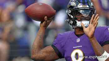 Ravens' Jackson practices; playing odds at '120%'