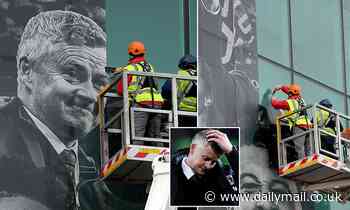 Manchester United tear down giant mural of Ole Gunnar Solskjaer from outside Old Trafford