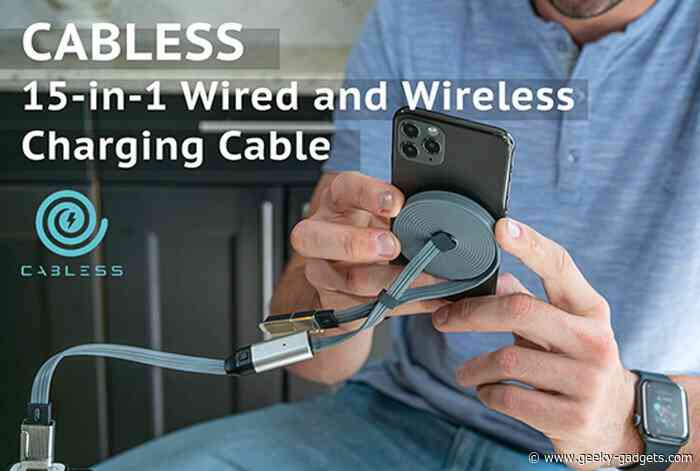 15-in-1 Cabless tangle proof charging cable with wireless charging pad and more