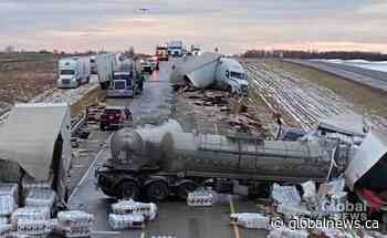 1 person killed in massive pileup on QEII near Ponoka