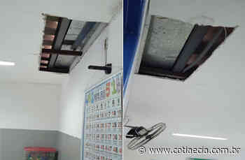 Sob risco de o teto cair, alunos de escola em Cotia são dispensados em dias de chuva - Cotia e Cia