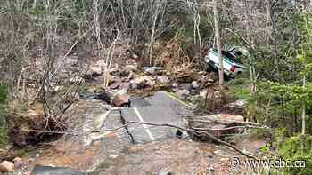 'Like I hit a brick wall': Part of Cabot Trail washed out on man as he drove over it - CBC.ca