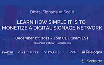 Kostenlose Session: Wie man ein Digital Signage-Netzwerk monetarisiert - invidis - Digital Signage Portal