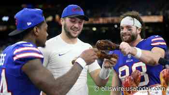 WATCH: Josh Allen, Stefon Diggs, Dawson Knox eat turkey leg, post-Bills win - Bills Wire