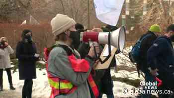 University of Alberta staff hold mock labour strike