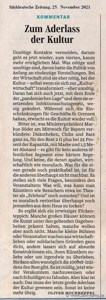 Spielbetrieb vorübergehend eingestellt: Theater Neu-Ulm reagiert auf "Quasi-Lockdown" für Kultur