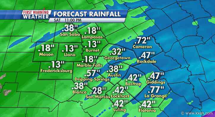 Cold rain moving into Central Texas this morning