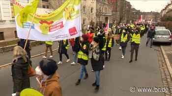 Für höhere Löhne : Warnstreik in Erlangen geht in die zweite Runde - BR24
