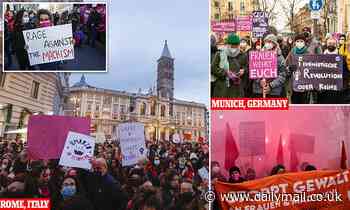 Tens of thousands of women take over Rome and Munich in show of strength against male violence