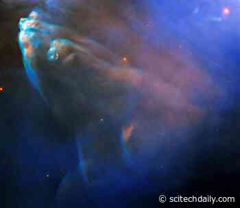 Hubble Witnesses Bright Shock Wave of Colliding Gases in Running Man Nebula