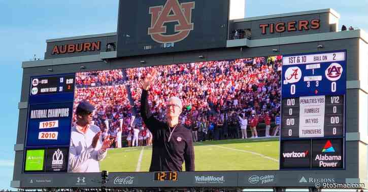 Tim Cook honored with Auburn ‘Captains of Industry Award,’ attends Auburn vs Alabama football game