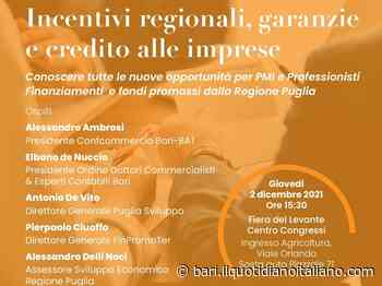 Incentivi regionali, garanzie e credito alle imprese: appuntamento con Confcommercio Bari-Bat il 2 dicembre in Fiera del Levante - Il Quotidiano Italiano - Bari