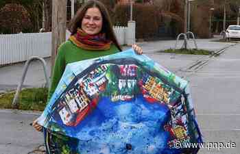 Malerisch vor Regen geschützt: Künstlerin designt Passau-Schirm - Passau - Passauer Neue Presse