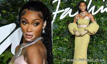 2021 Fashion Awards: Winnie Harlow commands attention in a padded quilted co-ord