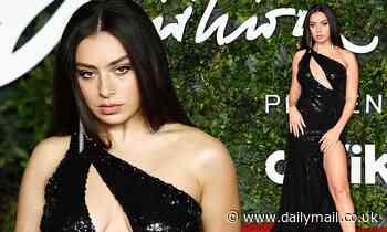 Charli XCX looks showstopping in thigh-high slit dress at 2021 Fashion Awards