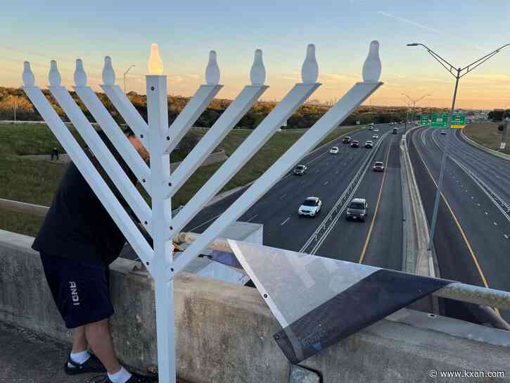 Menorah lighting held on central Austin overpass