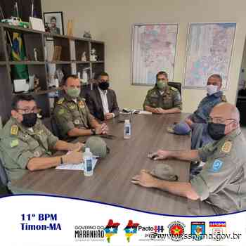 COMANDANTE DO 11ºBPM EM TIMON SE REÚNE COM SECRETÁRIO DE SEGURANÇA DO PIAUÍ E COMANDANTE GERAL DA PMPI - SSP/MA