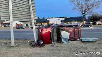 Stolen minivan involved in series of hit-and-run collisions on Calgary's Macleod Trail