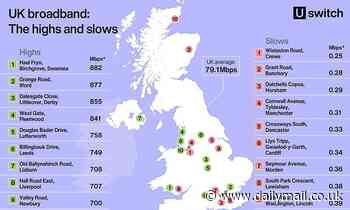 How does YOUR street measure up? UK's best and worst roads for BROADBAND are revealed