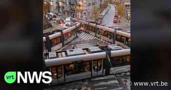 TikTok-filmpje van drie stilstaande trams op kruispunt in Brussel gaat viraal - VRT NWS