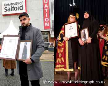 Aya Hachem's family collect her degree at Salford ceremony
