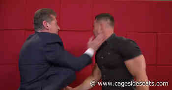 Vince McMahon is out here slapping Austin Theory around - Cageside Seats