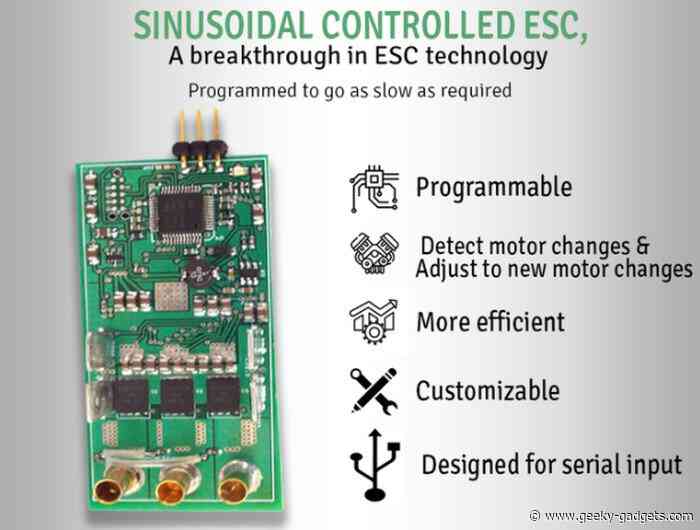Sinusoidal electronic speed controller board hits Kickstarter
