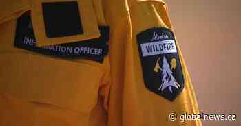 Wildfire burning in southern Alberta foothills west of Nanton