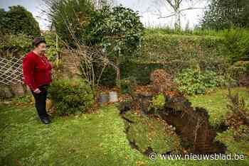 Grote grondverzakking in Christianes (81) tuin, en die legt vreemde constructie bloot