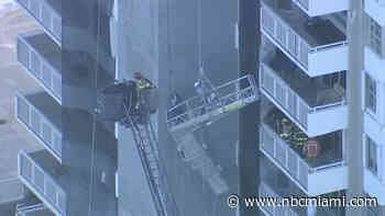 Workers Being Rescued After Partial Scaffolding Collapse at Hallandale Beach High-Rise