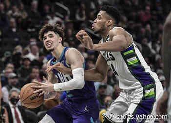 Giannis Antetokounmpo fends off LaMelo Ball, Hornets’ comeback attempt in wild finish