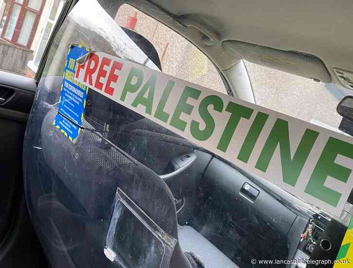 Blackburn cab driver told to remove 'Free Palestine' sticker