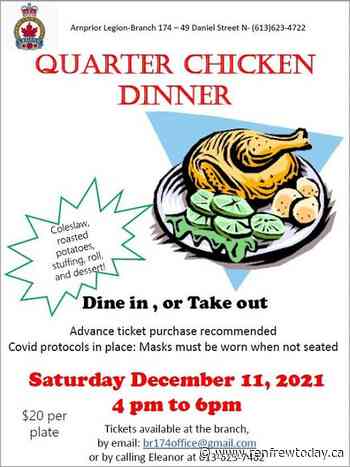 Popular Dinner returns to Arnprior Legion | 96.1 Renfrew Today - renfrewtoday.ca