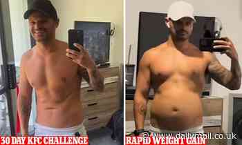 KFC 30 day challenge leads fitness fanatic to rapidly gain weight and health concerns
