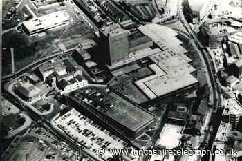 Aerial photo shows Thwaites Brewery in Blackburn town centre