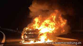 Schwyz - Keine Verletzten bei Auto-Vollbrand auf der Autobahn A4 in Steinen - Luzerner Zeitung